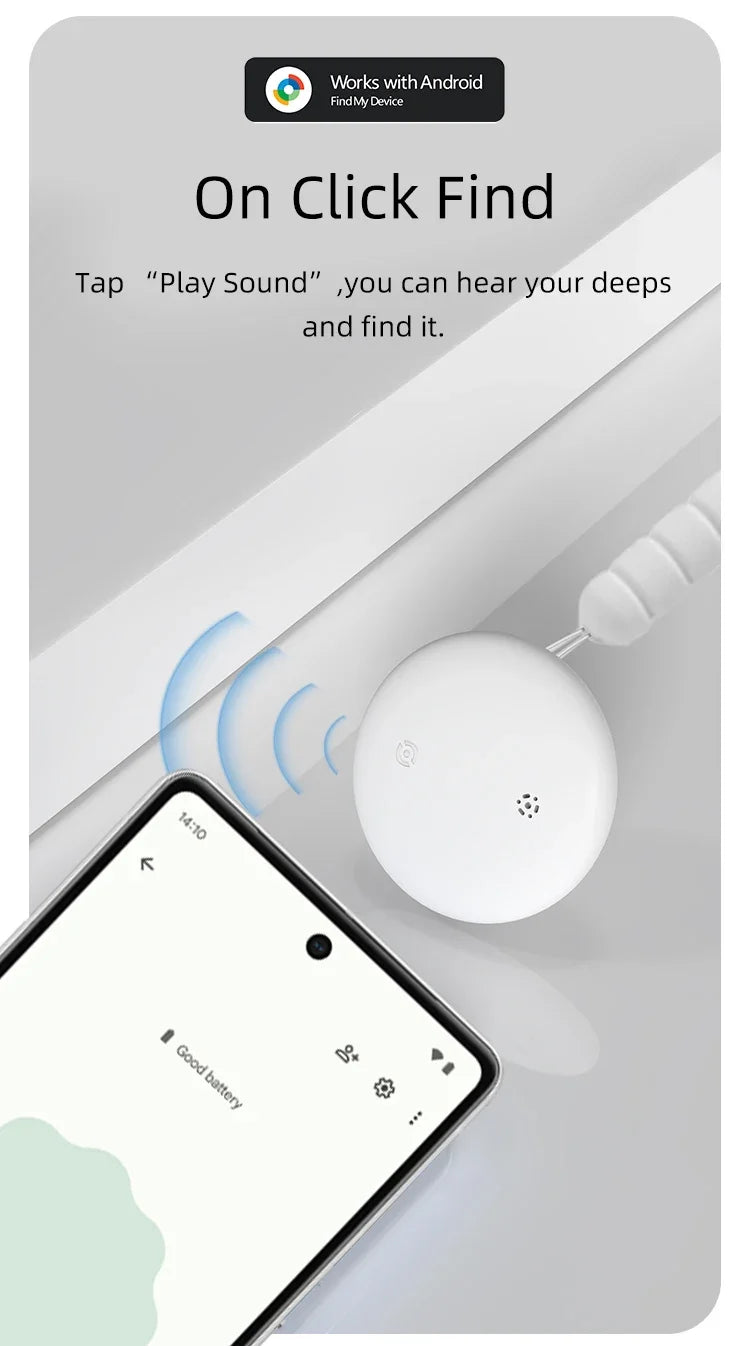Trackio Mini – Traceur Bluetooth compatible Google Find My Device (Android)
